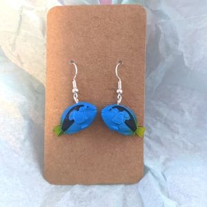 Blue tang earrings